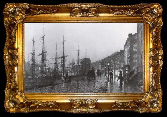 framed  Atkinson Grimshaw Shipping on the Clyde, ta009-2
